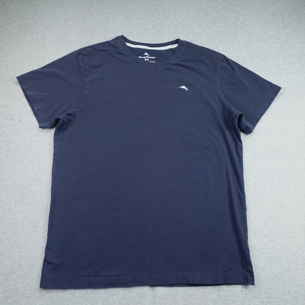 Tommy Bahama T-Shirt Mens Medium Navy Blue Casual Marlin Logo